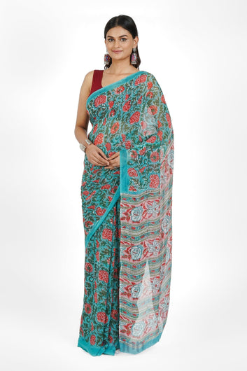 AYSR Boutique Crystal Cascade Organza Saree
