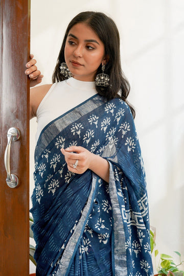 AYSR Boutique Navy Serenade Saree