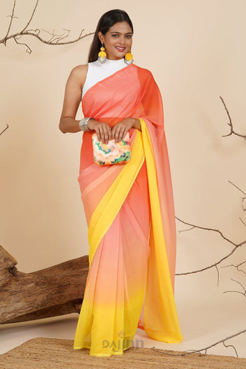 AYSR Boutique Sunset Cascade Pre-Draped Saree