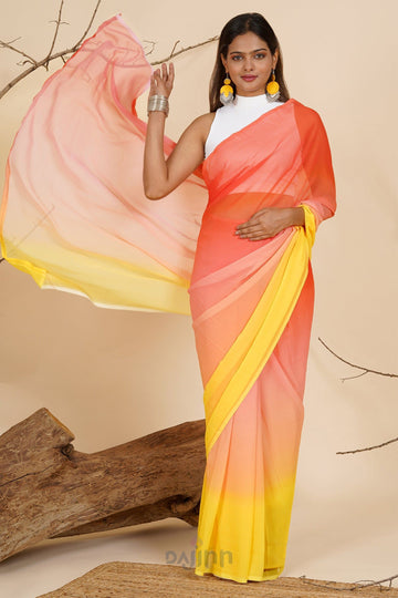 AYSR Boutique Sunset Cascade Pre-Draped Saree