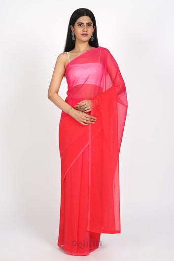 AYSR Boutique Crimson Cascade Pre-Draped Saree