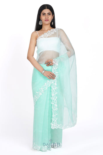 AYSR Boutique Dewdrop Dazzle Organza Saree