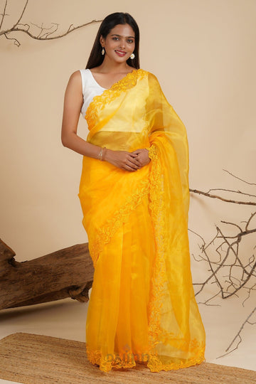 AYSR Boutique Sunlit Sakura Organza Saree