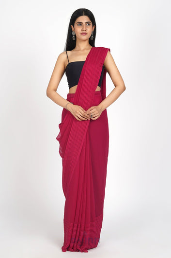 AYSR Boutique Fuchsia Fantasy Pre-Draped Saree