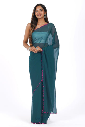 AYSR Boutique Navy Nightfall Georgette Saree
