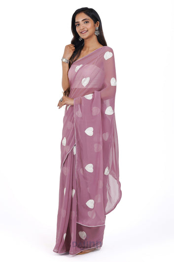 AYSR Boutique Mauve Charm Georgette Saree