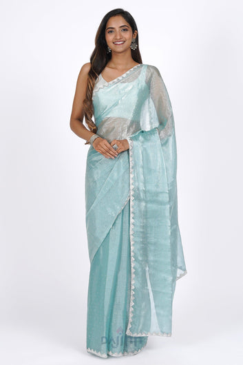 AYSR Boutique Aqua Azalea Tissue Saree