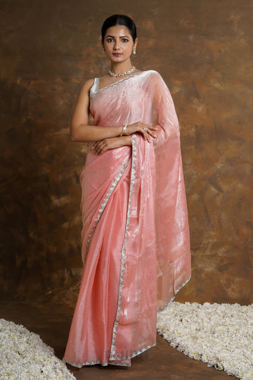 AYSR Boutique Coral Charm Tissue Saree