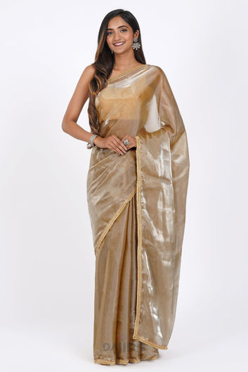 AYSR Boutique Bronze Blossom Tissue Saree