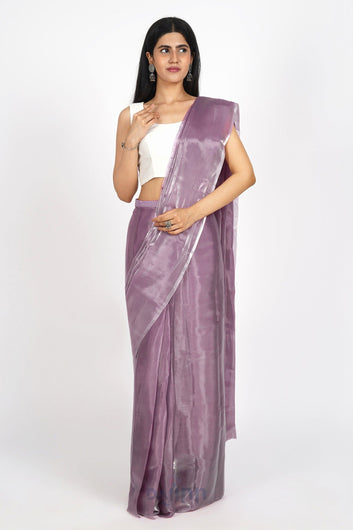 AYSR Boutique Lavender Kiss Tissue Pre-Draped Saree