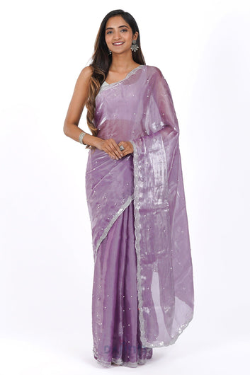 AYSR Boutique Lilac Dream Pearl Tissue Saree