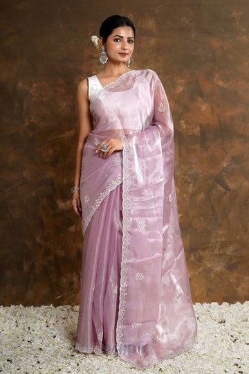 AYSR Boutique Vasanta  Onion Pink Tissue Saree
