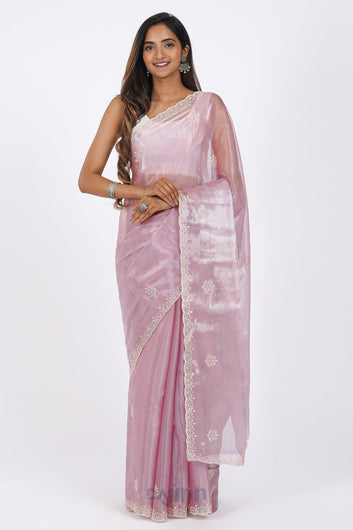 AYSR Boutique Vasanta  Onion Pink Tissue Saree