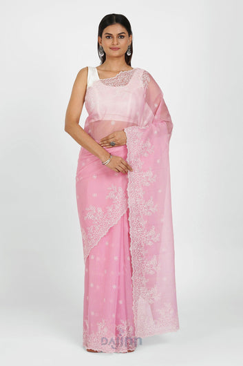 AYSR Boutique Utsa Embroidered Organza Saree