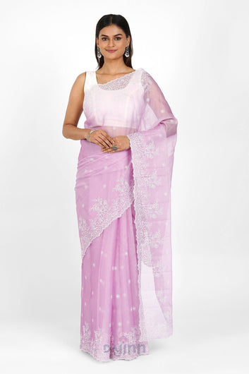 AYSR Boutique Madhushri Embroidered Organza Saree