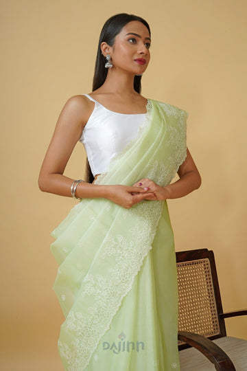 AYSR Boutique Rabiya Embroidered Organza Saree