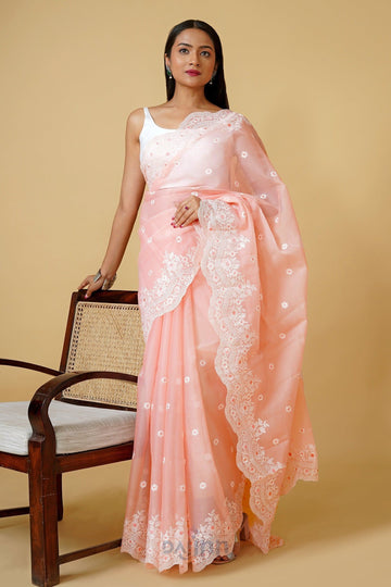 AYSR Boutique Tusharika Embroidered Organza Saree
