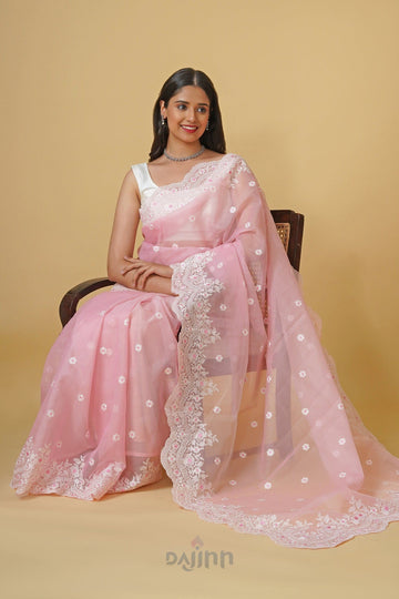 AYSR Boutique Varshal Embroidered Organza Saree