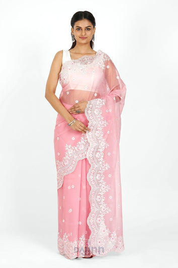 AYSR Boutique Varshal Embroidered Organza Saree