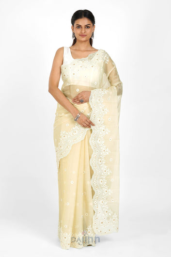 AYSR Boutique Sharadi Embroidered Organza Saree