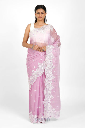 AYSR Boutique Hiran Embroidered Organza Saree