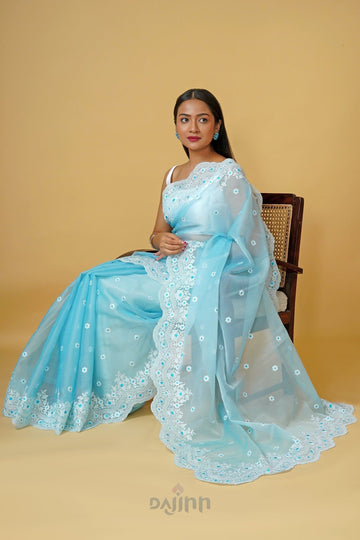 AYSR Boutique Savani Embroidered Organza Saree
