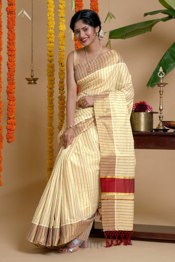 AYSR Boutique Bharathpuzha Kerala Tissue Maroon Saree