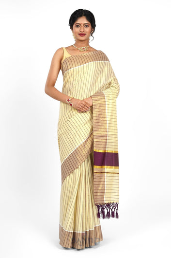 AYSR Boutique Periyar Kerala Tissue Violet Saree