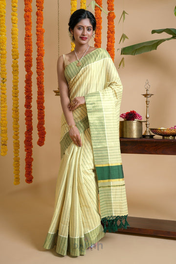 AYSR Boutique Pamba Kerala Tissue Bottle green Saree