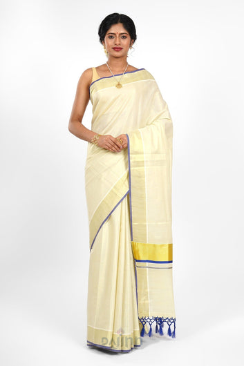 AYSR Boutique Manimala Kerala Tissue Royal blue Saree