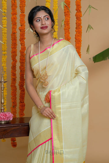 AYSR Boutique Karamana Kerala Tissue Pink Saree