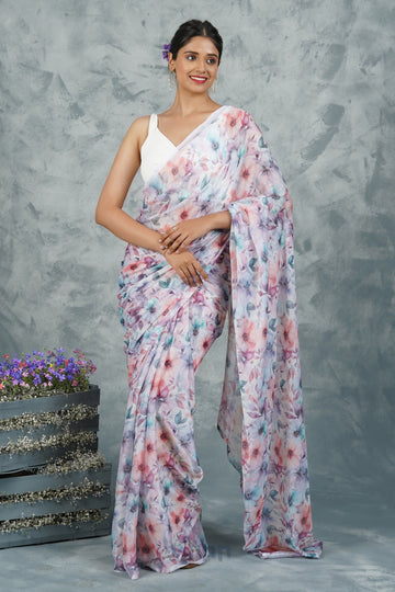 AYSR Boutique Opal Dream Digital Print Chiffon Saree