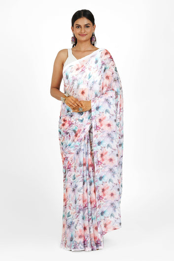 AYSR Boutique Opal Dream Digital Print Chiffon Saree