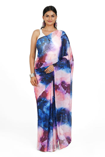 AYSR Boutique Misty Meadow Melody Digital Print Chiffon Saree