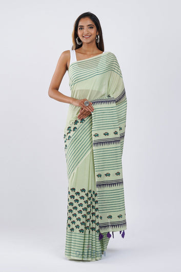 AYSR Boutique Haathi Mere Saathi Mulmul Cotton Saree