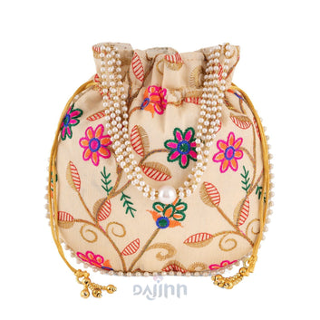 AYSR Boutique Gardenia Multicoloured Embroidered Potli Bag