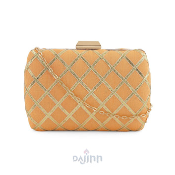 Crossing Paths Peach Fabric Clutch