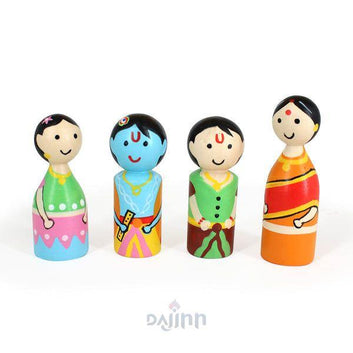 DaJinn Krishna Set Combo - Peg Dolls, Memory Cards & Story Books (4+ Years)