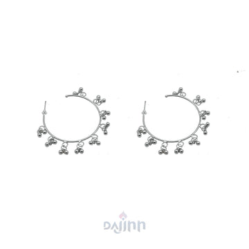Dajinn Kalpana Silver Oxidized Ghungroo Earrings