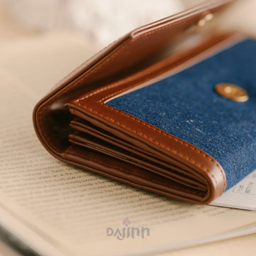 Dajinn Dark Denim Accordion Clutch