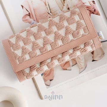 Dajinn Salmon Pink Accordion Clutch