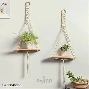 Dajinn Macrame Wall Hanging Shelves – Elegant Home Décor (Pack of 2)