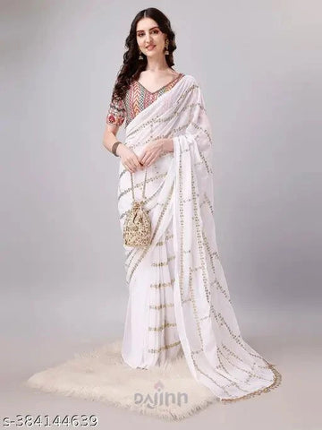 Chic White Velvet Lehenga with Golden Embroidery