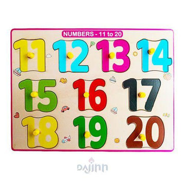 DaJinn Numbers 11-20 Peg Board Puzzle with counting inside tray