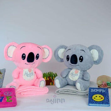 DaJinn Quala Soft Toy Multipurpose AC Blanket for Kids – Pack Of 1(Size – 48cm by 68cm | Color – Grey)