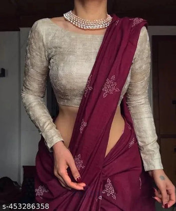 Trendy Maroon Georgette Suit with Embroidered Detailin