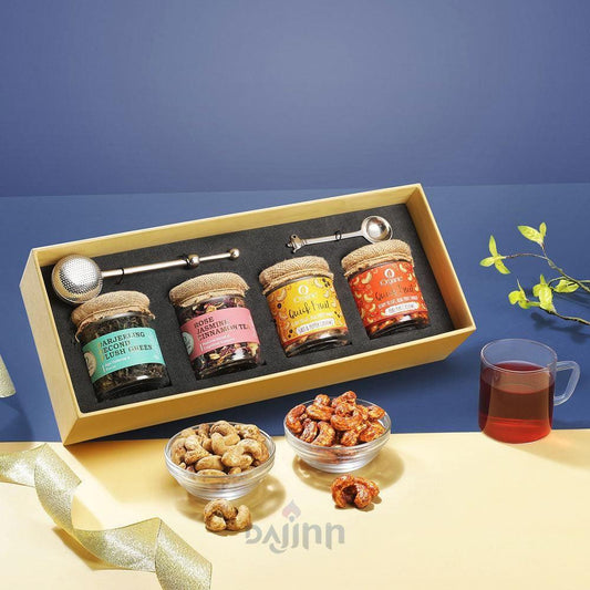 Sahaj Gift Box / Assortment of 6 Products / Organic Teas, Snacks & Teaware - iOrganic - iOrganic